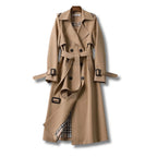 Women's Double-Breasted Trench Coat With Waist Belt - Image 1