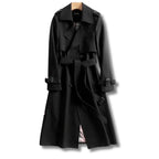 Women's Double-Breasted Trench Coat With Waist Belt - Image 3