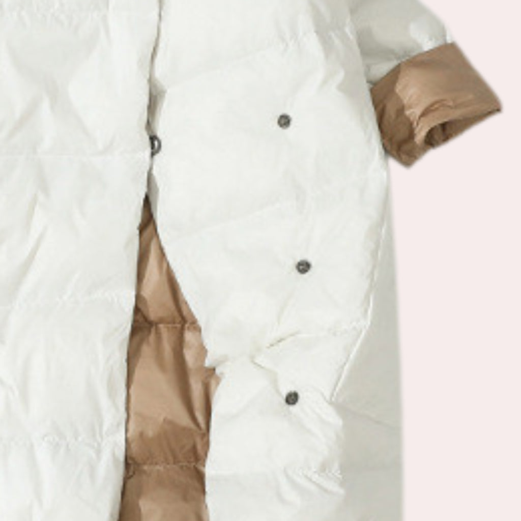 Women's Down Jacket with Reversible Coat and High Collar - Image 5
