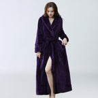 Women's Dressing Gown with Waffle Knit Vinylon and V-Neck - Image 1