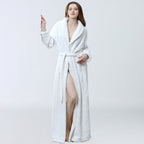 Women's Dressing Gown with Waffle Knit Vinylon and V-Neck - Image 4