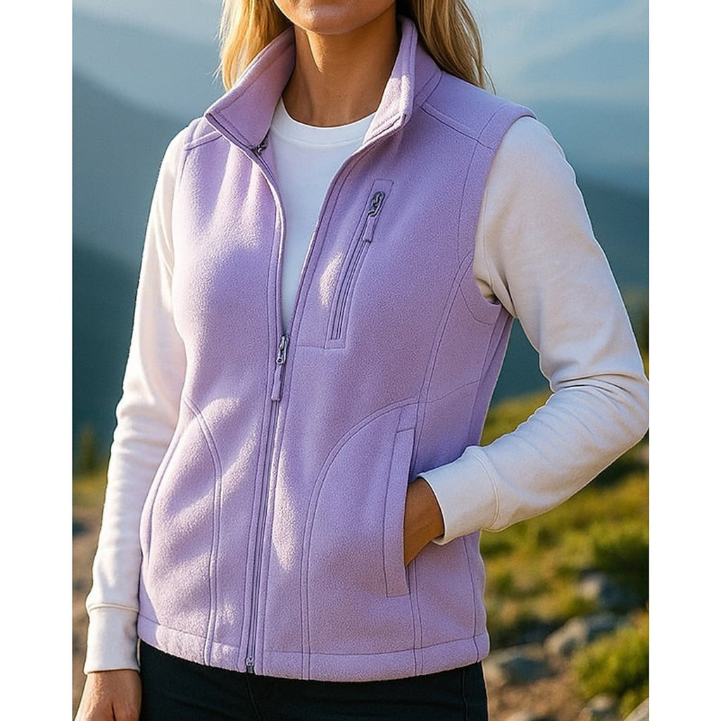 Women's Fleece Vest with Supportive Fitted Silhouette and Full Zipper - Image 1