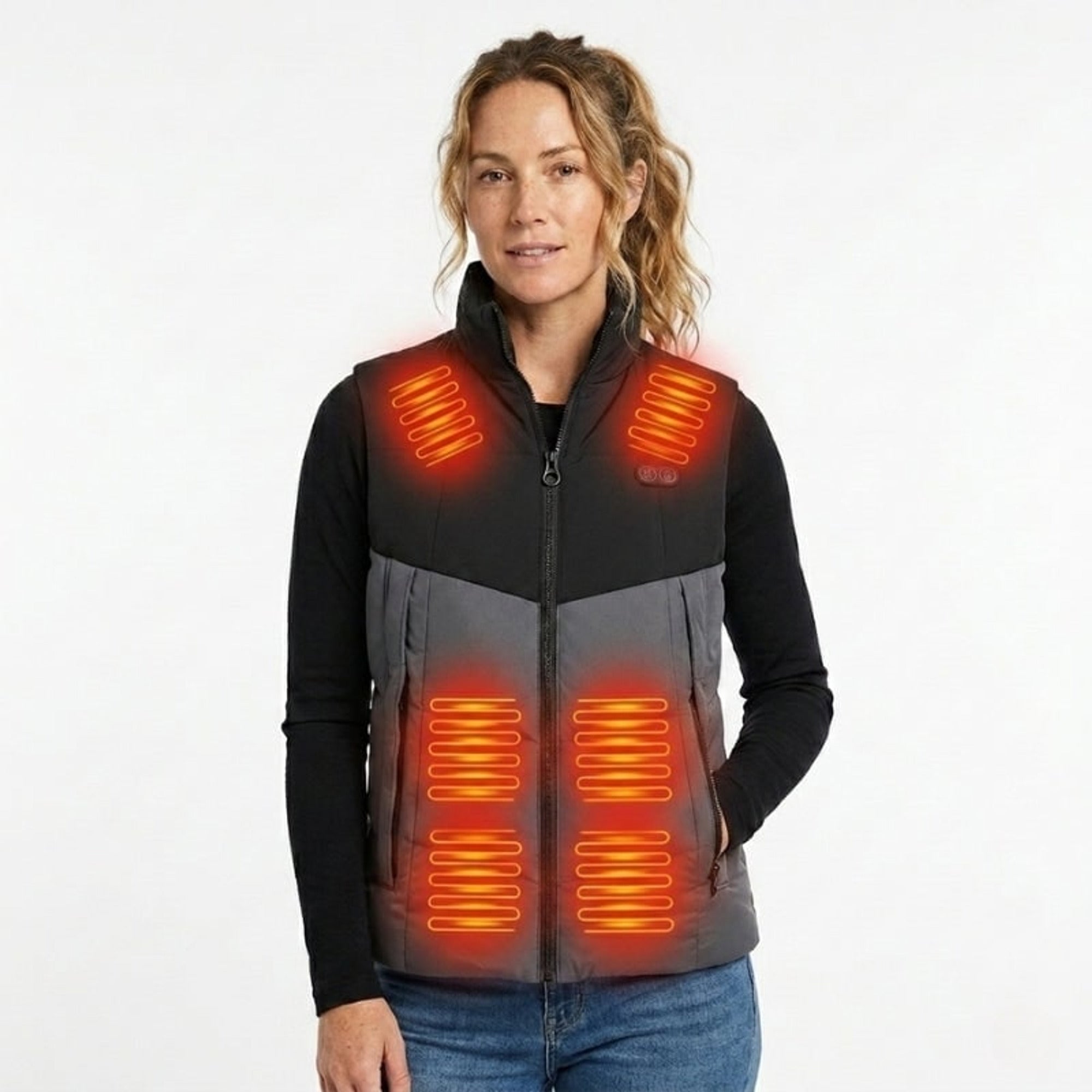 Women's Heated Apparel Puffer Vest With Full Zip Front Stand Collar And Chest Pocket - Image 5