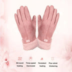 Women's Heated Gloves With Faux Fur Cuffs And Fleece Lining In A Five Finger USB Electric Winter Design - Image 8