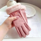 Women's Heated Gloves With Faux Fur Cuffs And Fleece Lining In A Five Finger USB Electric Winter Design - Image 2