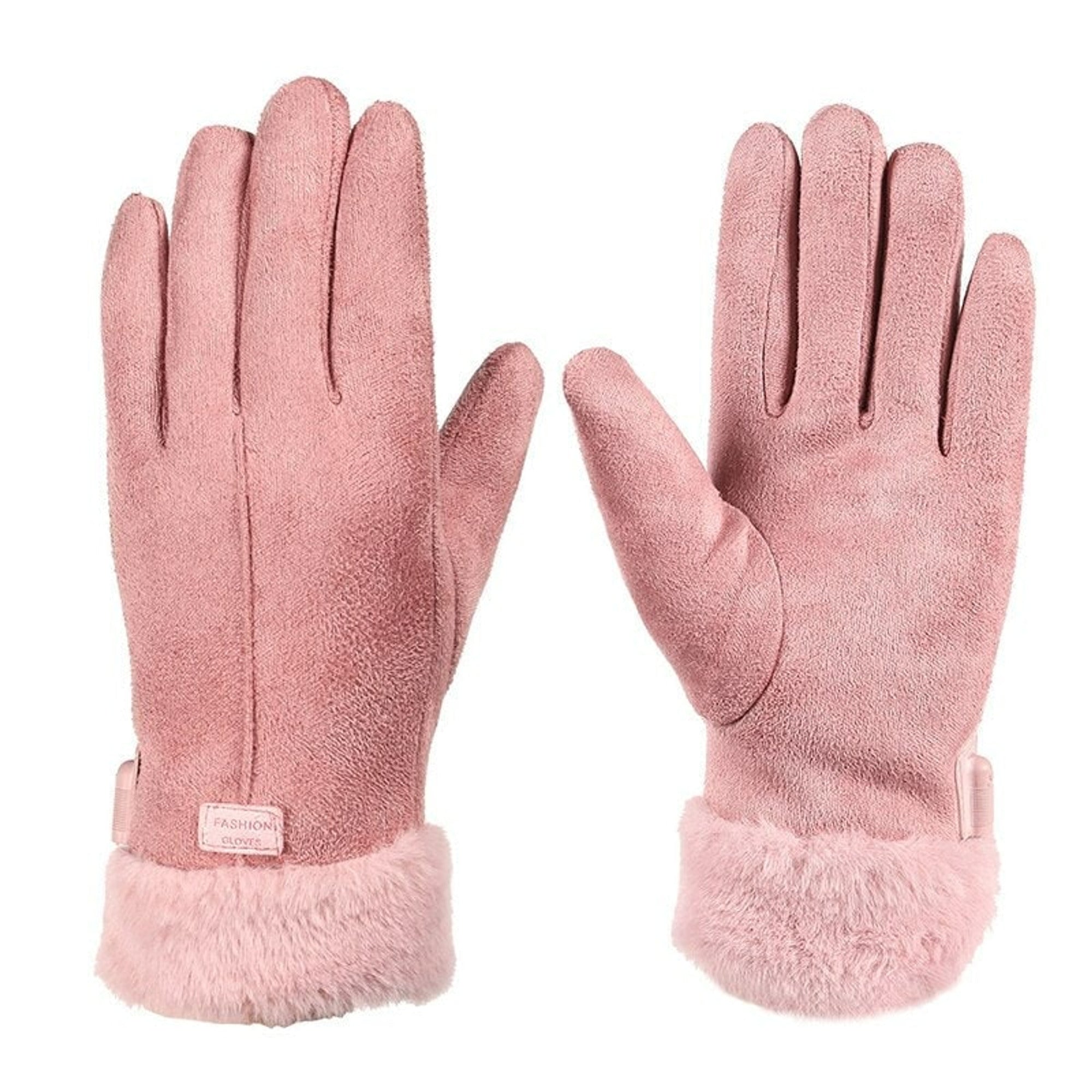 Women's Heated Gloves With Faux Fur Cuffs And Fleece Lining In A Five Finger USB Electric Winter Design - Image 5