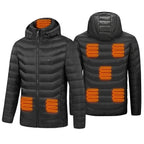Women's Heated Puffer Jacket Electric Hooded Coat With Chest Control And Multi-Zone Heating - Image 1
