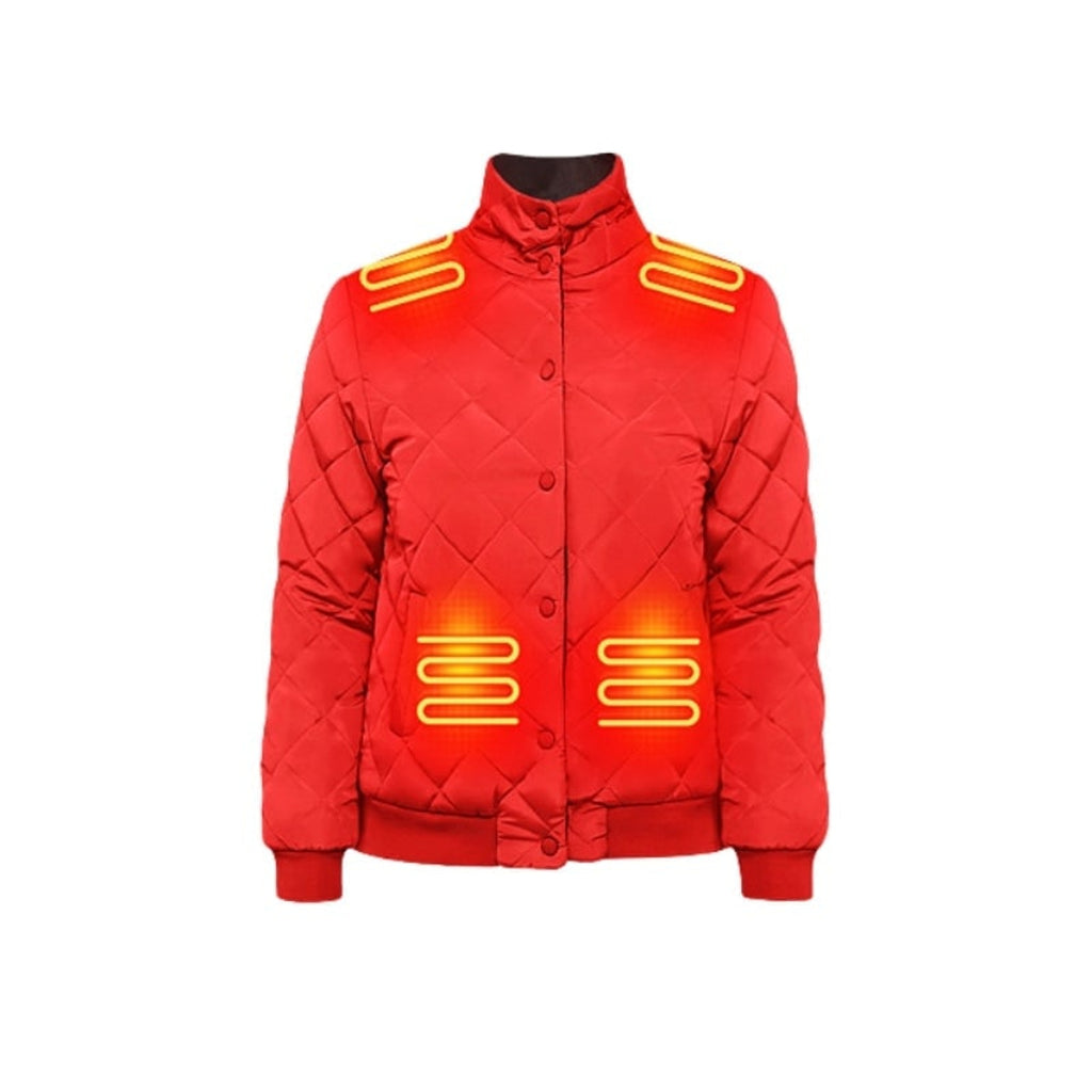 Women's Heated Winter Jacket Electric Quilted Bomber With 8 Heating Zones And Ribbed Cuffs - Image 2