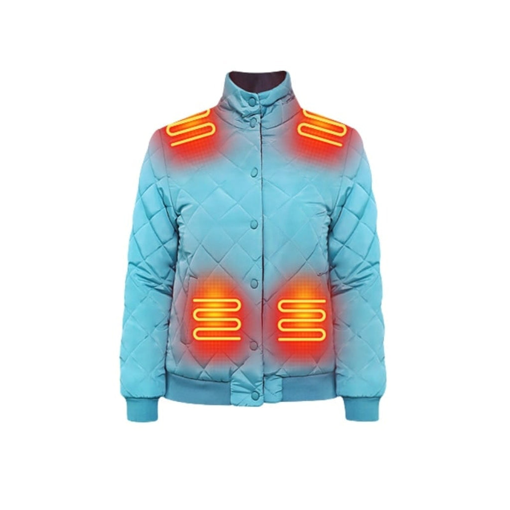 Women's Heated Winter Jacket Electric Quilted Bomber With 8 Heating Zones And Ribbed Cuffs - Image 8