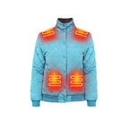Women's Heated Winter Jacket Electric Quilted Bomber With 8 Heating Zones And Ribbed Cuffs - Image 8