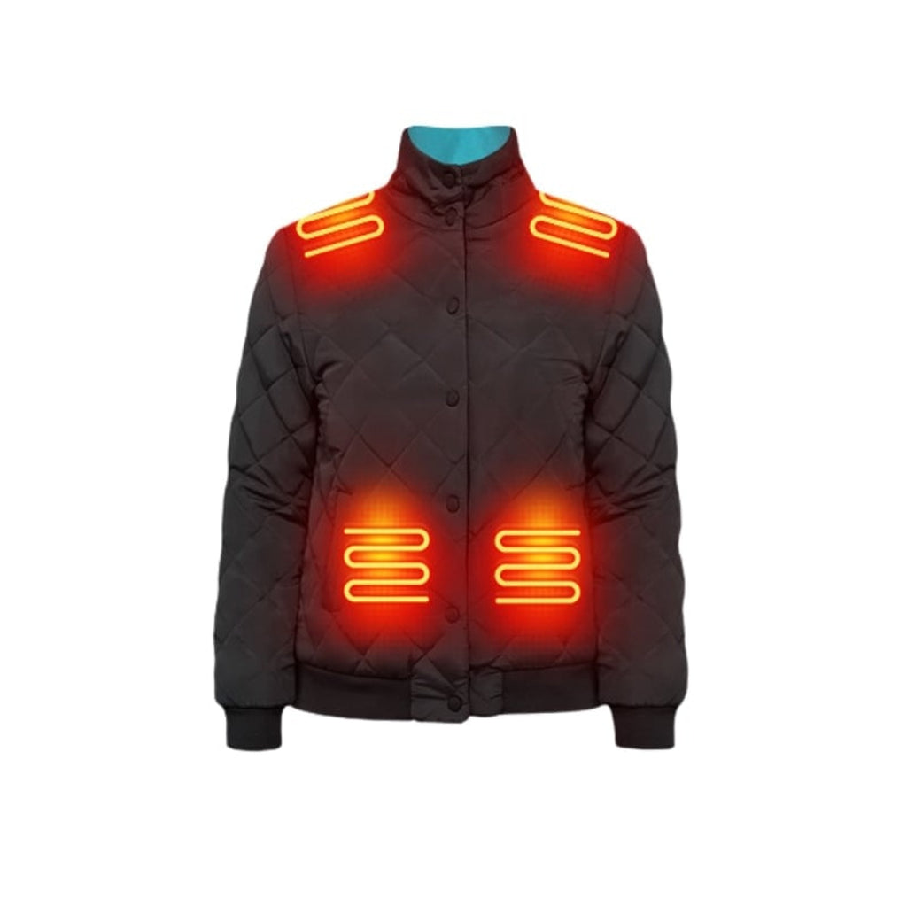 Women's Heated Winter Jacket Electric Quilted Bomber With 8 Heating Zones And Ribbed Cuffs - Image 5