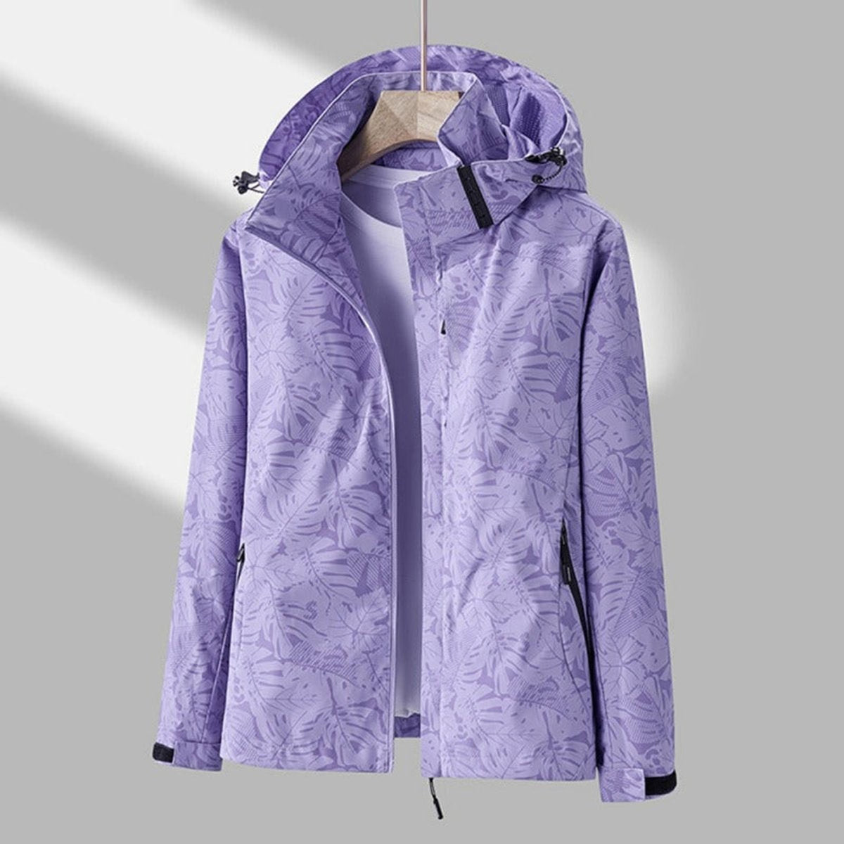 Women's Hooded Jacket Relaxed Shell Full-Zip With Pockets - Image 1