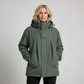 Women's Hooded Jacket Relaxed Shell Zipper-Front With Placket - Image 1