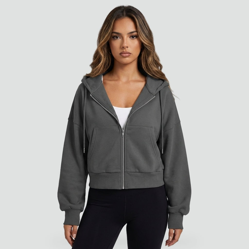 Women's Hoodie with Relaxed Zip-Up Fit and Hood - Image 1