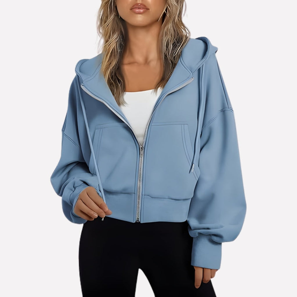 Women's Hoodie with Relaxed Zip-Up Fit and Hood - Image 10