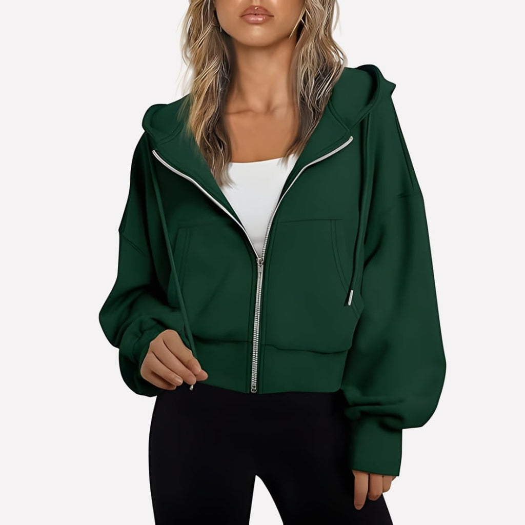 Women's Hoodie with Relaxed Zip-Up Fit and Hood - Image 12