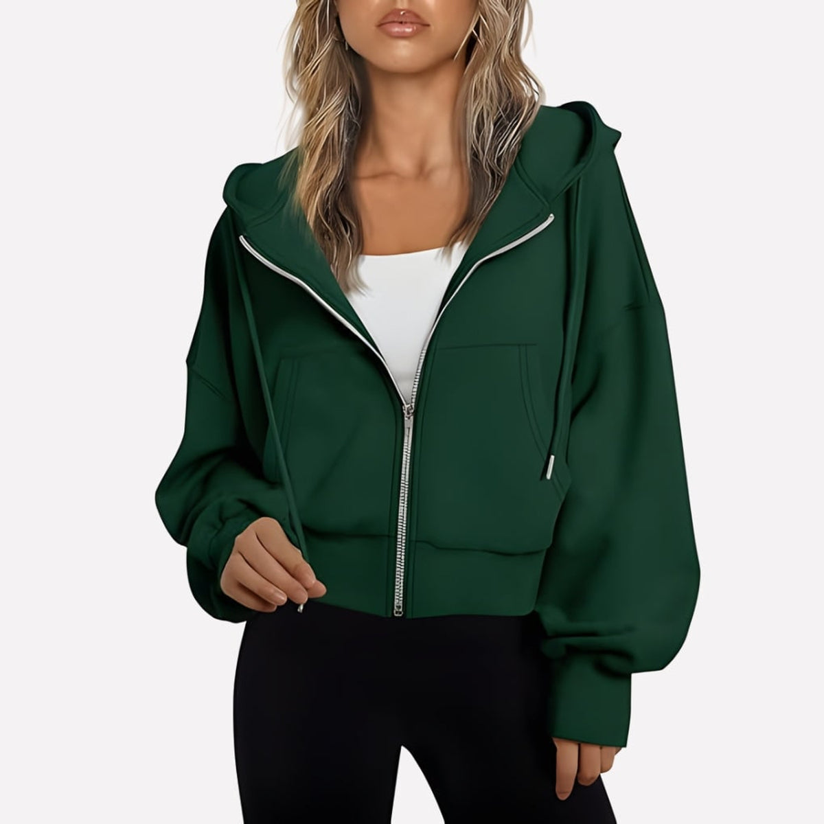 Women's Hoodie with Relaxed Zip-Up Fit and Hood - Image 12