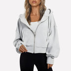Women's Hoodie with Relaxed Zip-Up Fit and Hood - Image 13