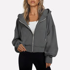 Women's Hoodie with Relaxed Zip-Up Fit and Hood - Image 2