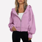 Women's Hoodie with Relaxed Zip-Up Fit and Hood - Image 4