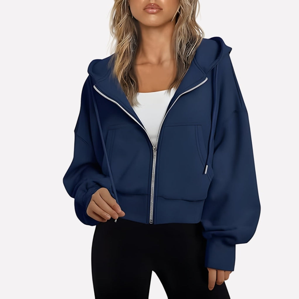 Women's Hoodie with Relaxed Zip-Up Fit and Hood - Image 6
