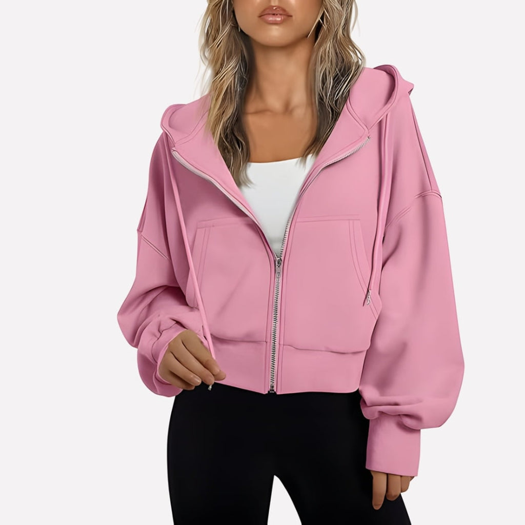 Women's Hoodie with Relaxed Zip-Up Fit and Hood - Image 7
