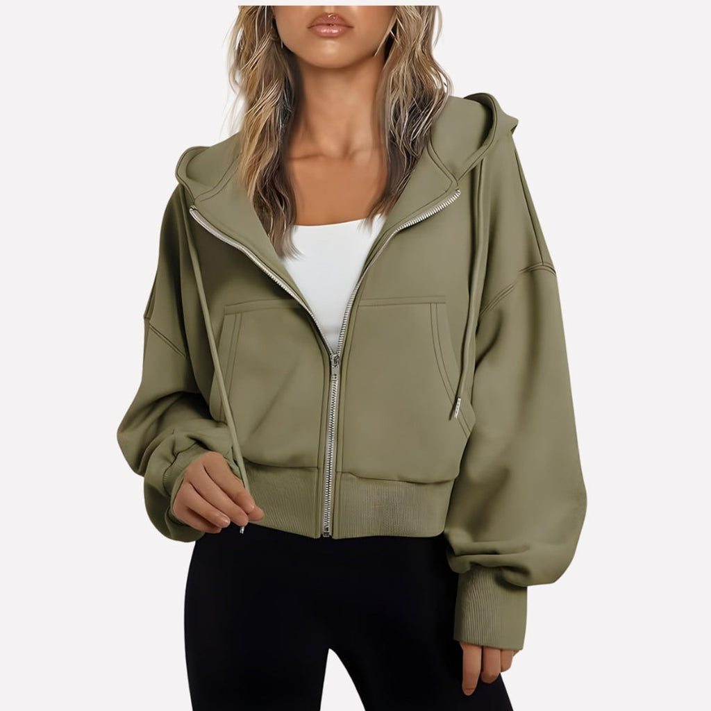 Women's Hoodie with Relaxed Zip-Up Fit and Hood - Image 8