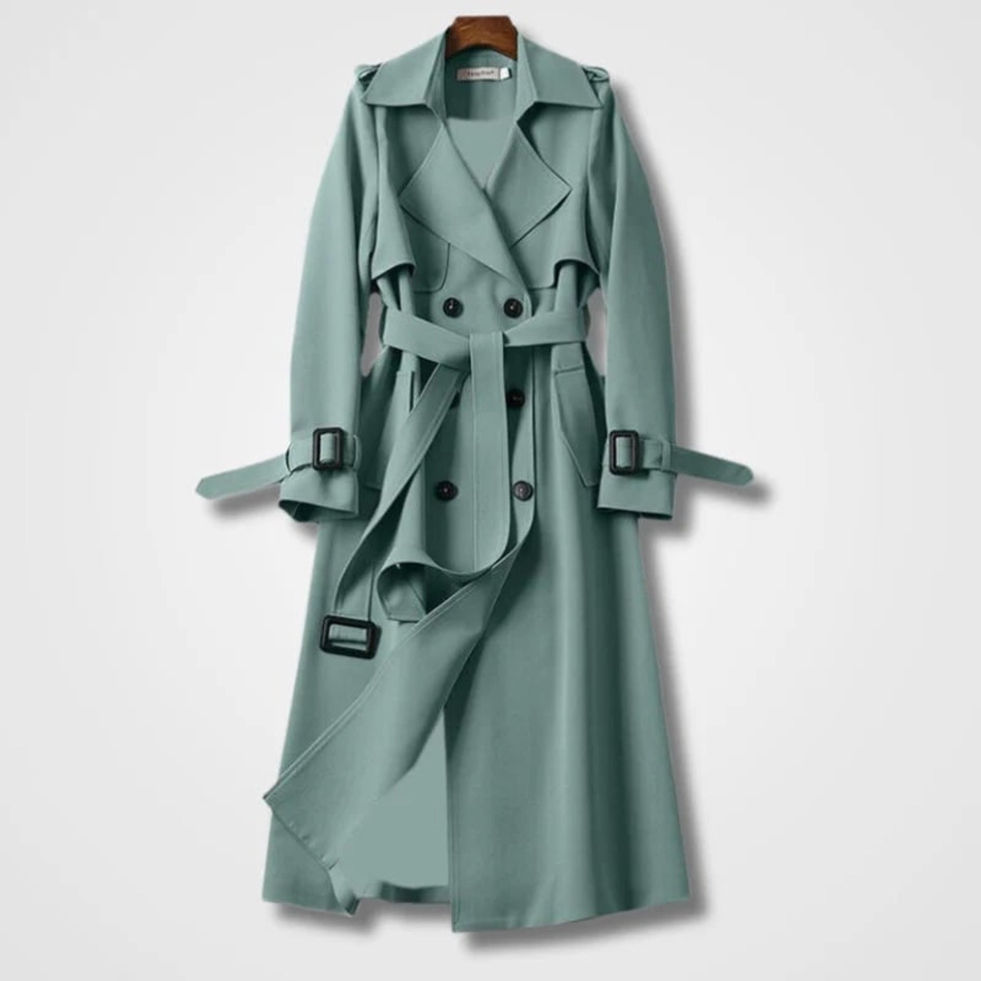 Women's Long Belted Trench Coat Double Breasted - Image 1