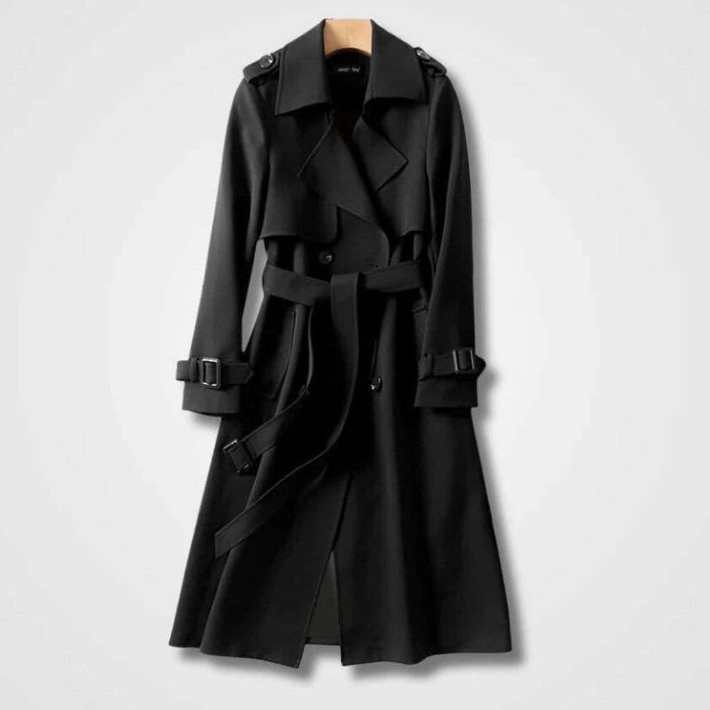 Women's Long Belted Trench Coat Double Breasted - Image 4