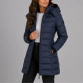 Women's Long Hooded Puffer Jacket With Adjustable Hood And Side Zip Pockets - Image 3