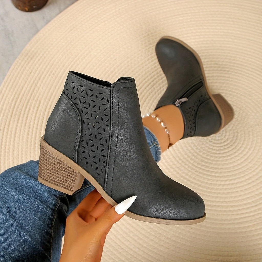 Women's Orthopedic Boots with Non Slip Ankle and Cut Details - Image 2