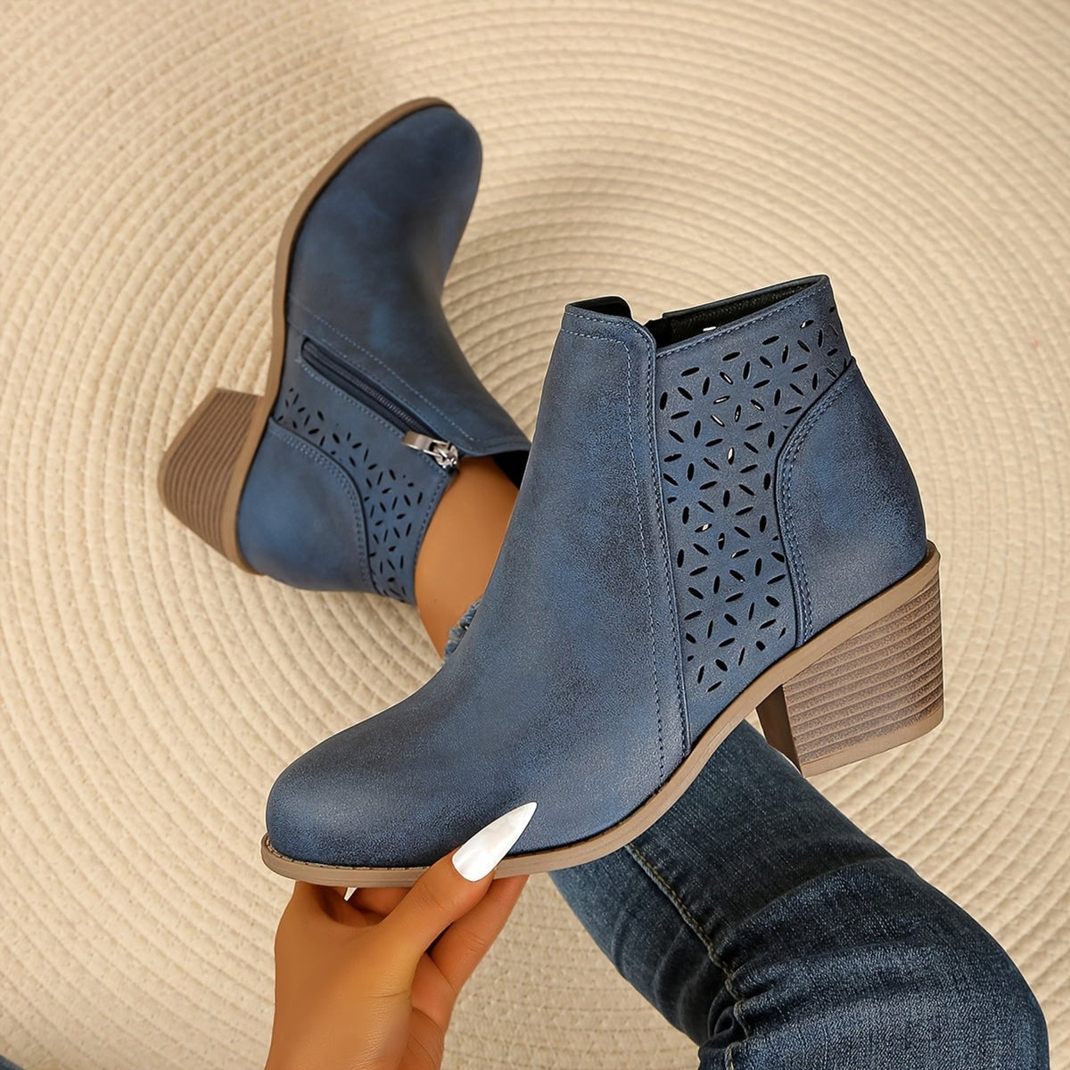 Women's Orthopedic Boots with Non Slip Ankle and Cut Details - Image 5