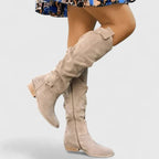 Women's Orthopedic Boots with Suede Over-The-Knee Design and Gel-Filled Sole - Image 1