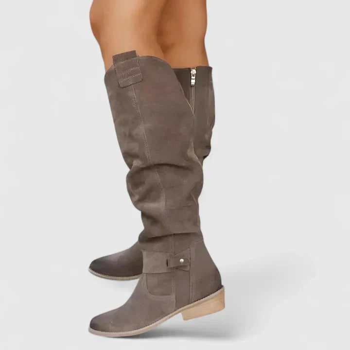 Women's Orthopedic Boots with Suede Over-The-Knee Design and Gel-Filled Sole - Image 4