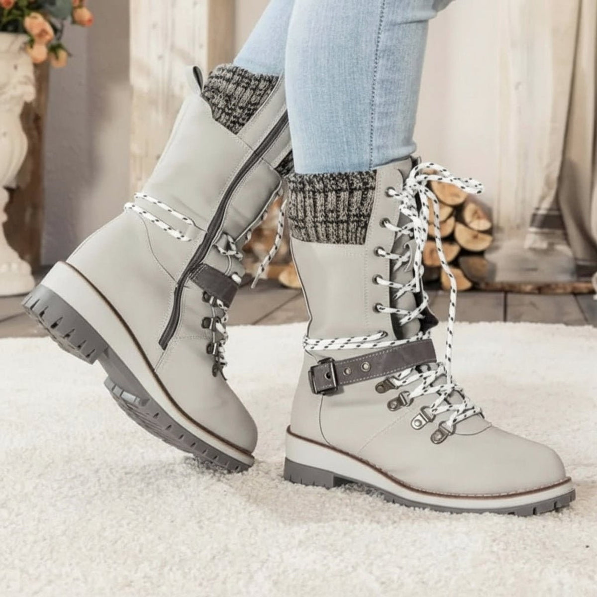 Women's Orthopedic Winter Boots with Waterproof Knee-High Design and Lace-Up - Image 5