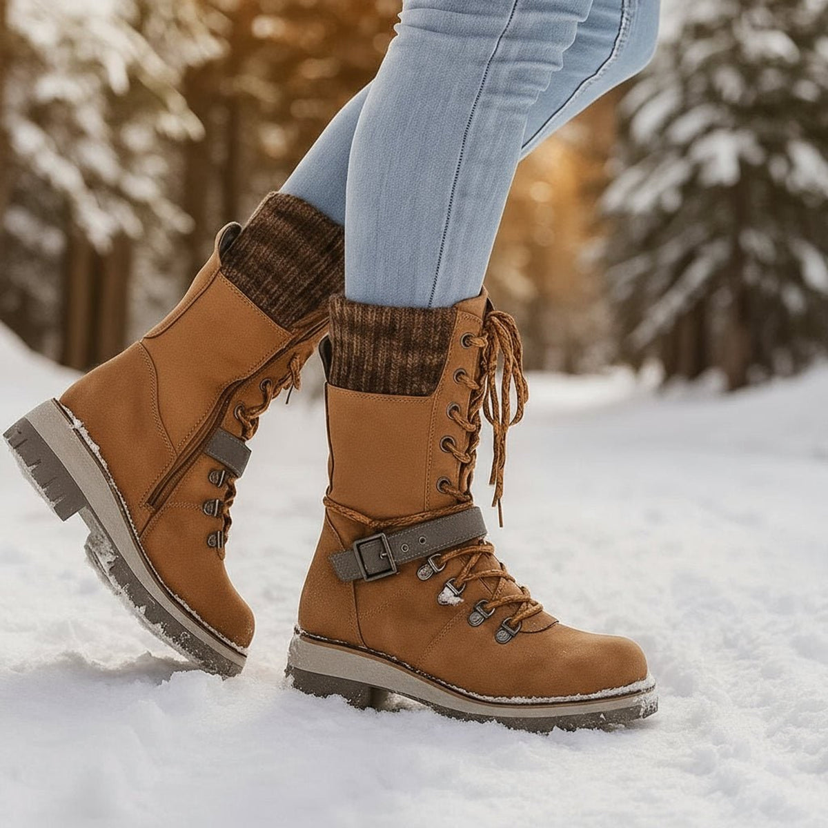 Women's Orthopedic Winter Boots with Waterproof Knee-High Design and Lace-Up - Image 4