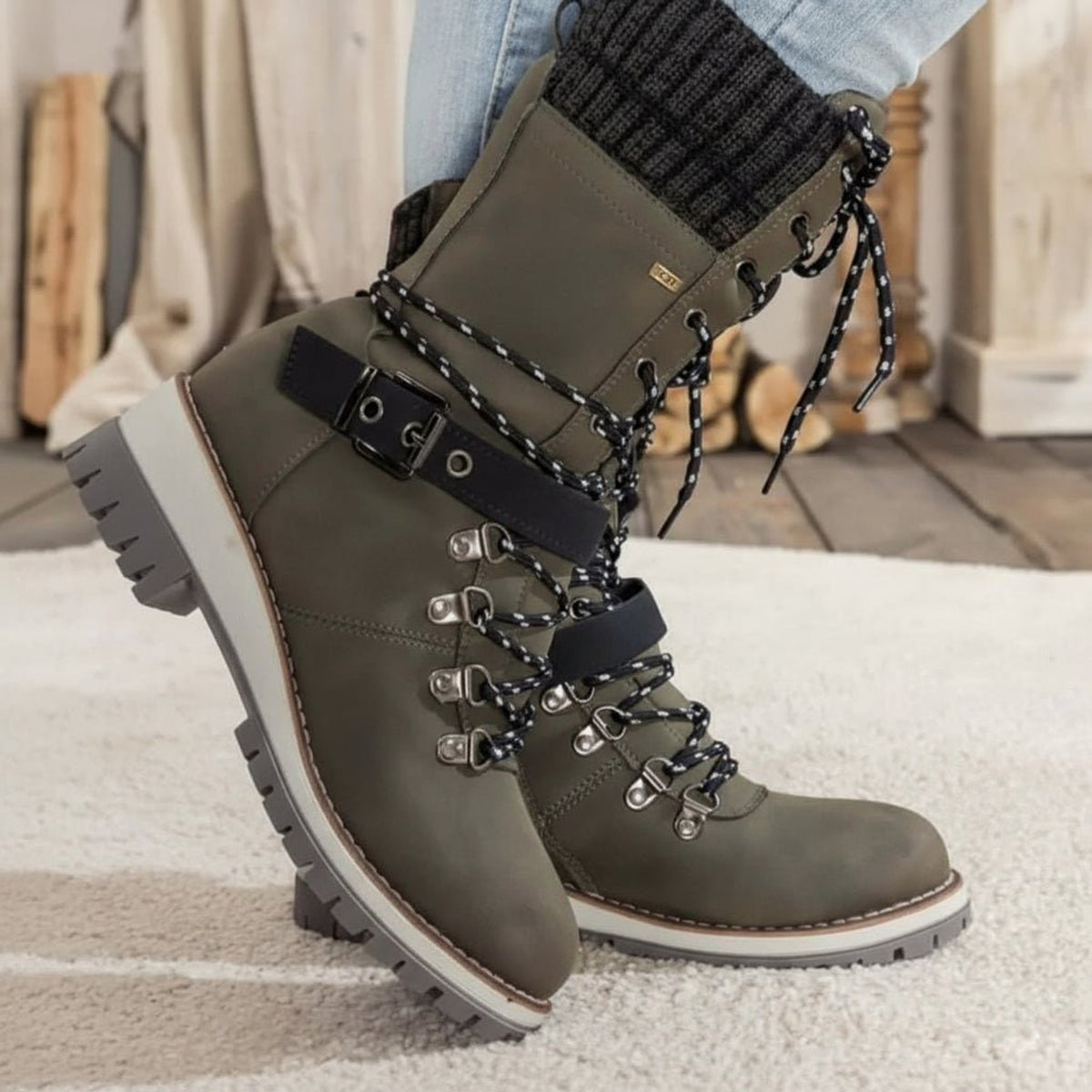 Women's Orthopedic Winter Boots with Waterproof Knee-High Design and Lace-Up - Image 6