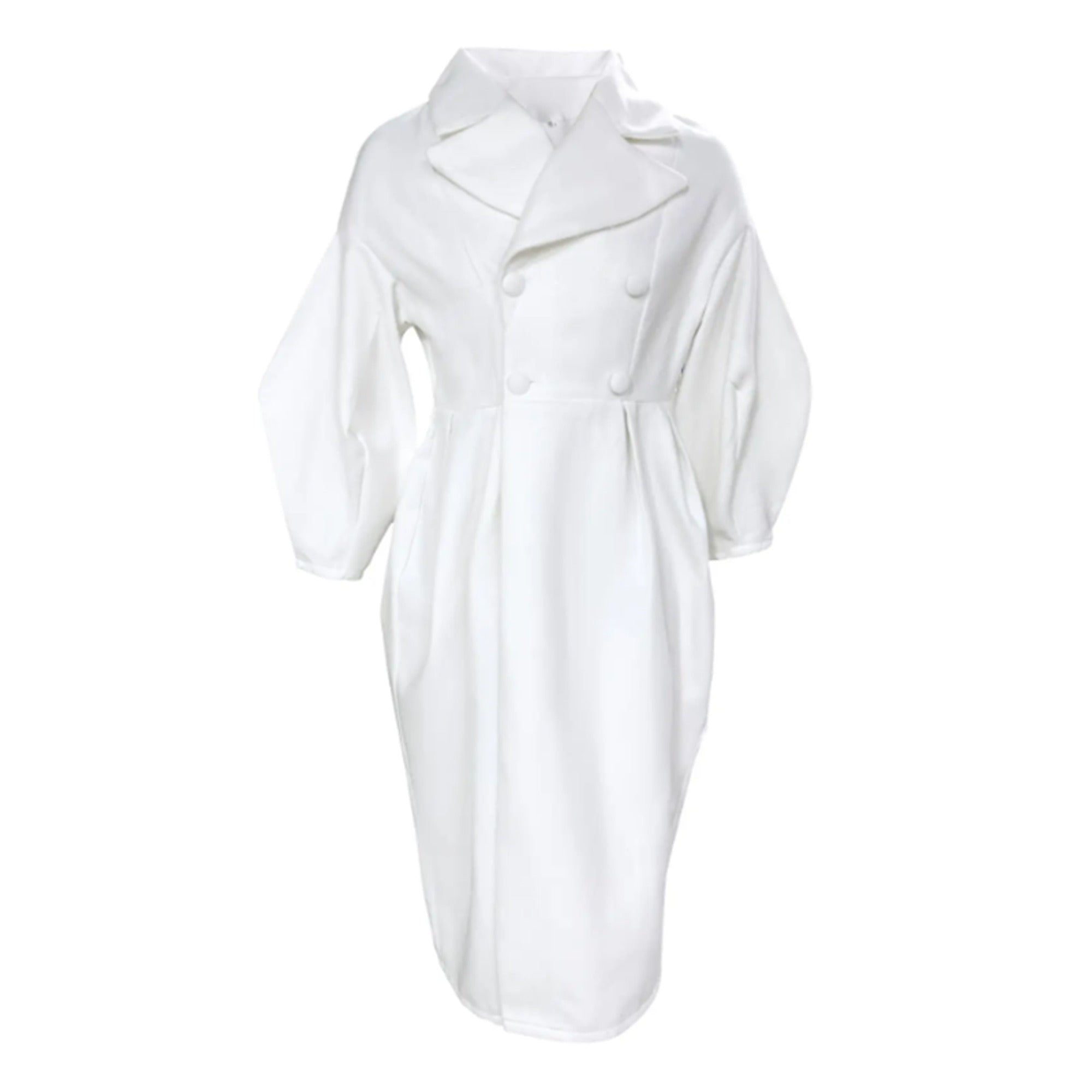 Women's Oversized Trench Coat Double-Breasted Pleated Waist - Image 1