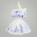 Women's Plus Size Party Costume Halloween French Maid Dress With Apron And Puff Sleeves Charming Character Design - Image 1