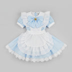 Women's Plus Size Party Costume Halloween French Maid Dress With Apron And Puff Sleeves Charming Character Design - Image 5