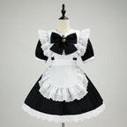 Women's Plus Size Party Costume Halloween French Maid Dress With Apron And Puff Sleeves Charming Character Design - Image 10
