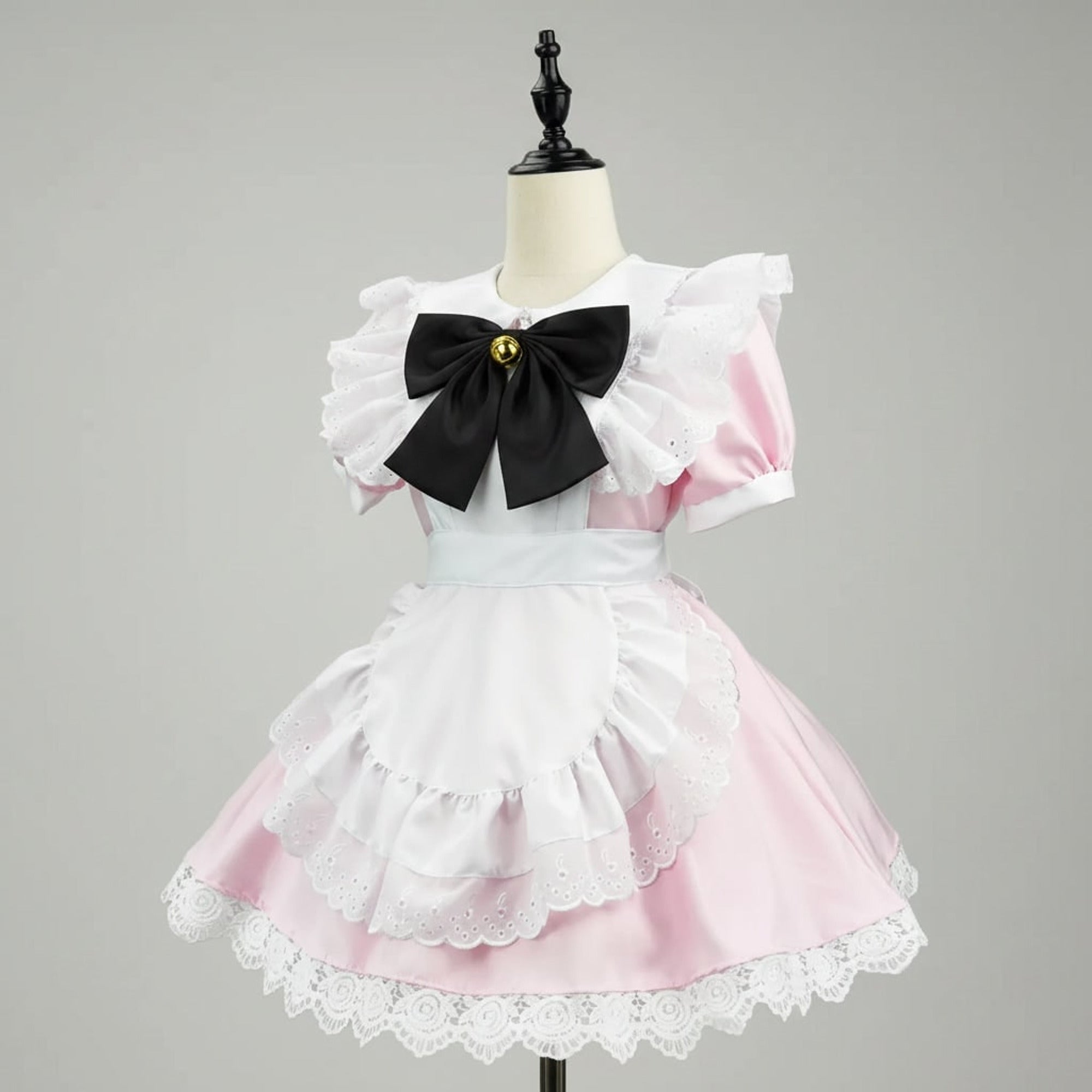 Women's Plus Size Party Costume Halloween French Maid Dress With Apron And Puff Sleeves Charming Character Design - Image 6
