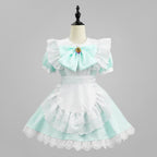 Women's Plus Size Party Costume Halloween French Maid Dress With Apron And Puff Sleeves Charming Character Design - Image 4