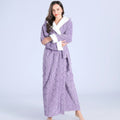 Women's Plush Hooded Robe Long Dressing Gown With Pockets - Image 1
