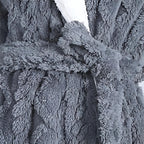Women's Plush Hooded Robe Long Dressing Gown With Pockets - Image 8