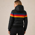 Women's Puffer Jacket with Insulated Striped Design and Retro Stripe - Image 5