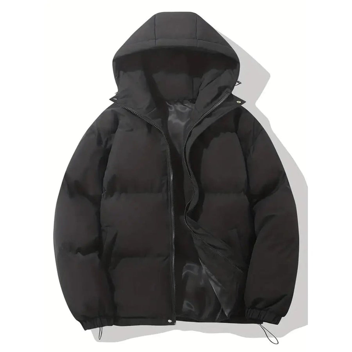 Women's Puffer Jacket with Quilted Hooded Design and Zip-Up - Image 2