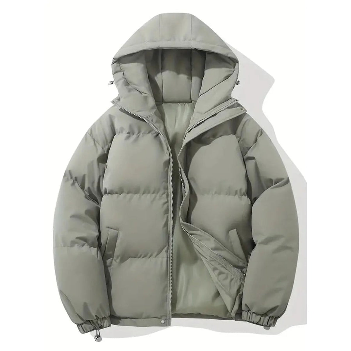 Women's Puffer Jacket with Quilted Hooded Design and Zip-Up - Image 6