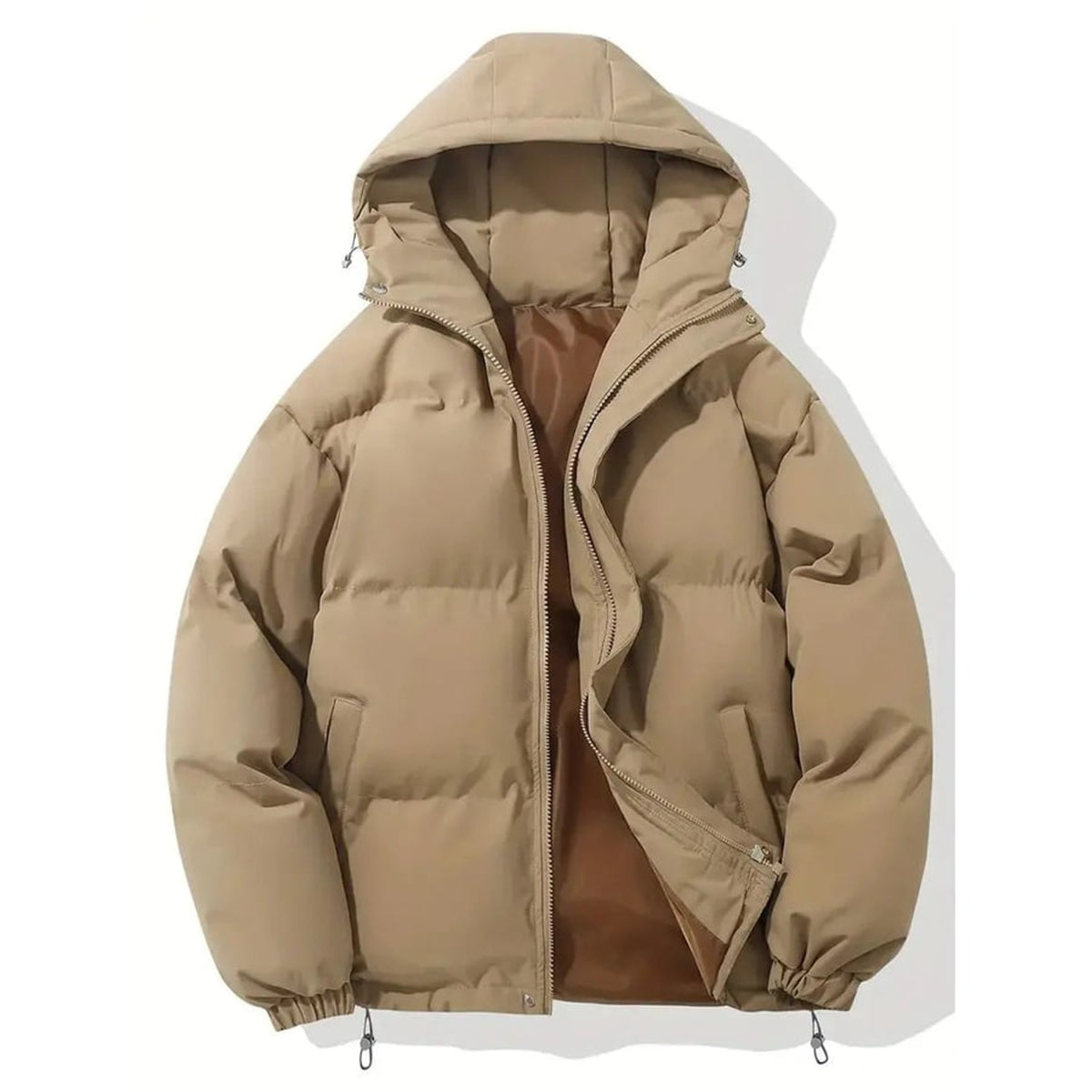 Women's Puffer Jacket with Quilted Hooded Design and Zip-Up - Image 7