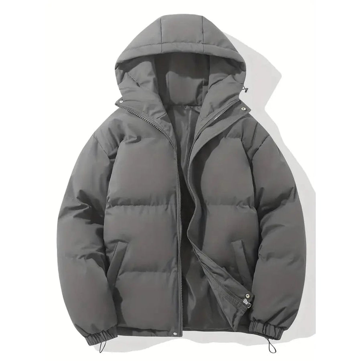 Women's Puffer Jacket with Quilted Hooded Design and Zip-Up - Image 8